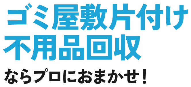 ゴミ屋敷片付け不用品回収ならプロにおまかせ!